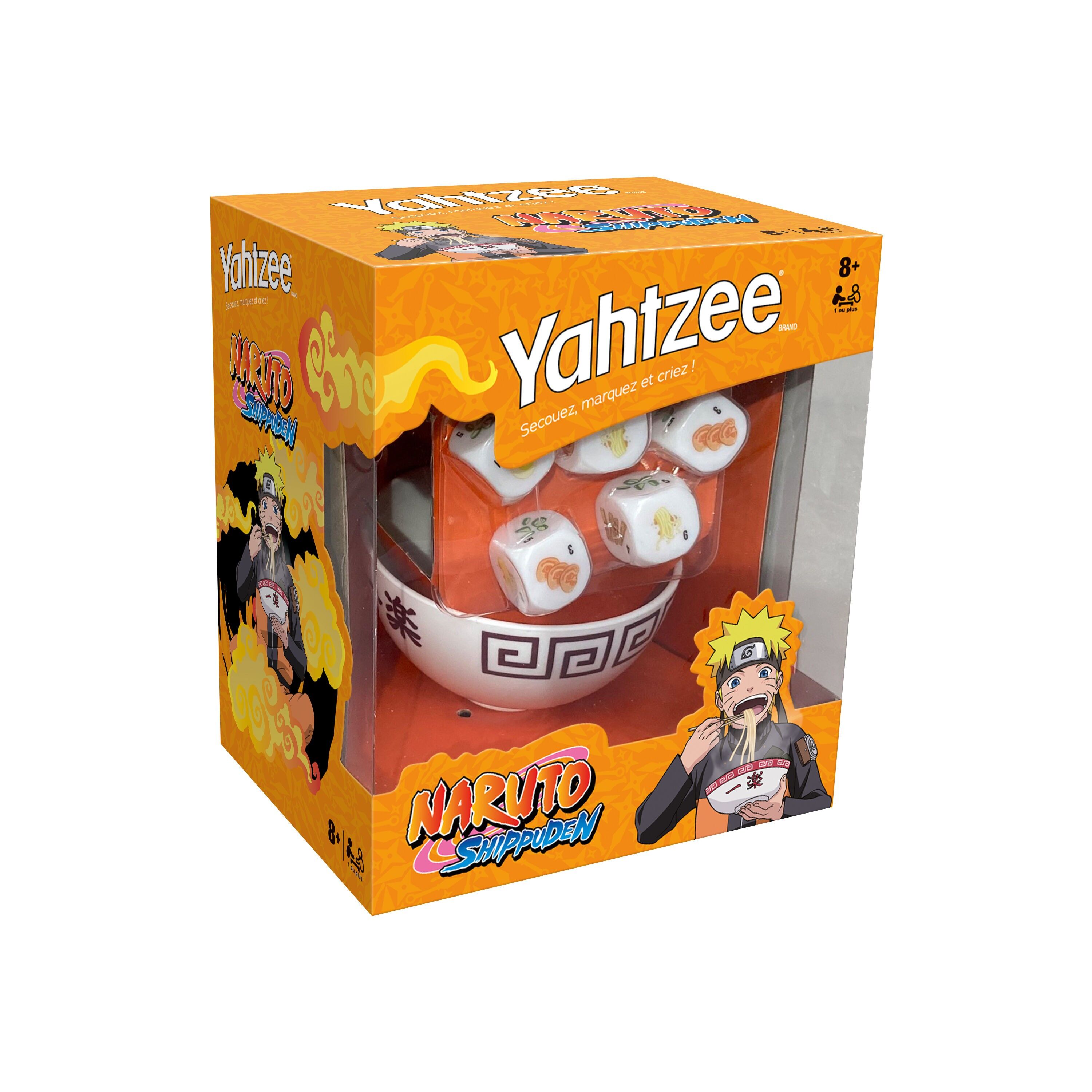YAHTZEE NARUTO SHIPPUDEN - Jeu de Société Officiel - Licence Naruto - Hasbro Winning Moves - Cadeau Fans Manga Noël Enfants 8 ans +