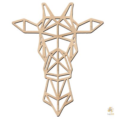 Lay3rD Lasercut - Holzwanddekoration - Giraffe - Geometrisch - Mini BirkeMini Giraffe