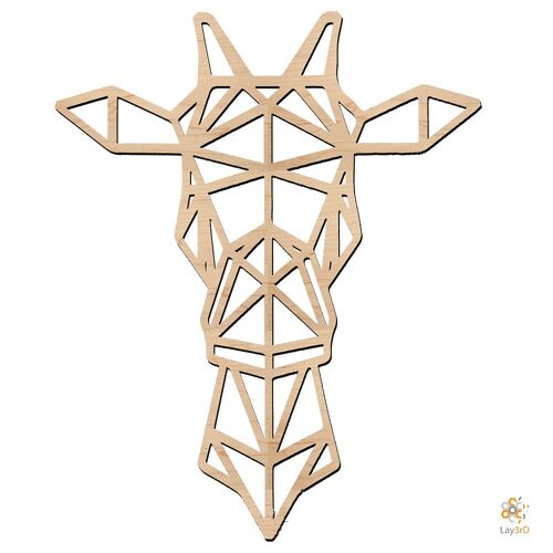Lay3rD Lasercut - Houten Wanddecoratie - Giraf - Geometrisch - Maxi-BerkMaxi-Giraf