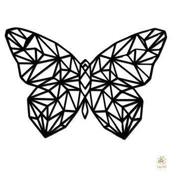Lay3rD Lasercut - Décoration murale en bois - Papillon - Géométrique - Maxi-BlackMaxi-Butterfly