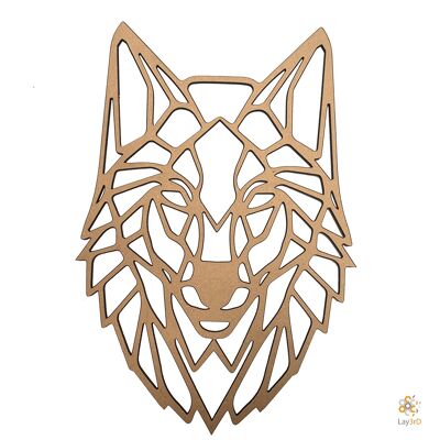 Lay3rD Lasercut - Decoración de pared de madera - Lobo - Geométrico - Maxi-MDF