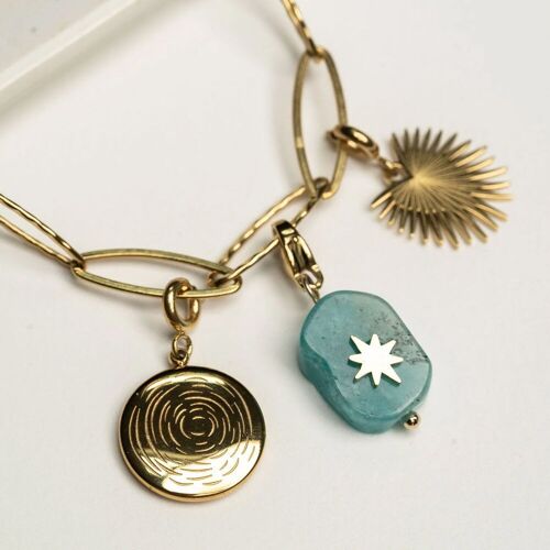 Charm Tyna - médaillon rond avec gravure tourbillon