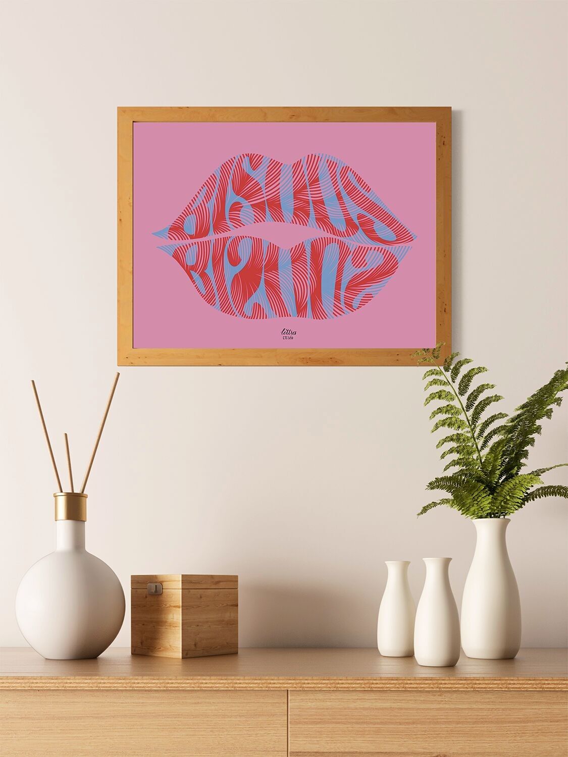 Affiche Bouche Bisous