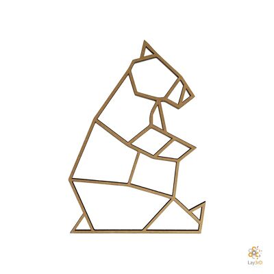 Lay3rD Lasercut - Decorazione da parete in legno - Orso - Geometrico - Medium-MDFMedium-Bear