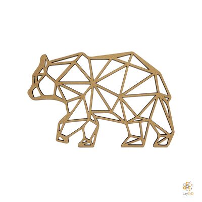 Lay3rD Lasercut - Decorazione da parete in legno - Orso polare - Geometrico - Medium-MDFMedium-Orso polare