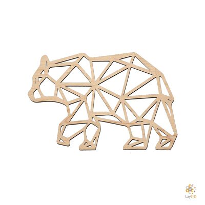 Lay3rD Lasercut - Decorazione da parete in legno - Orso polare - Geometrico - Mini betullaMini orso polare