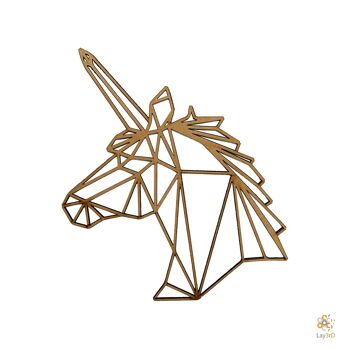 Lay3rD Lasercut - Décoration murale en bois - Licorne - Géométrique - Maxi-MDFMaxi-Licorne