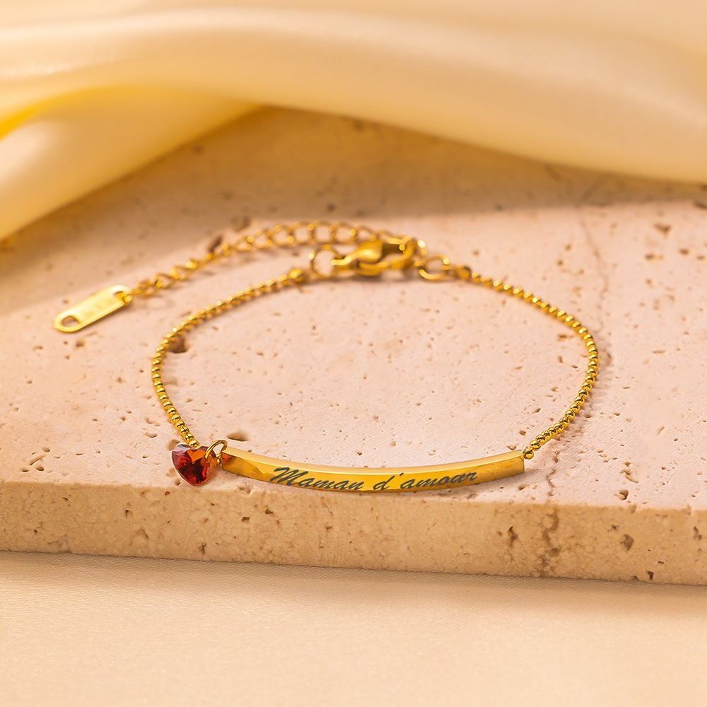 Bracciale da donna con cuore rosso in strass ‚Äì Love Mom