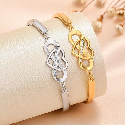 Bracciale Eternity con Cuore e Infinito - Disponibile in Oro o Argento