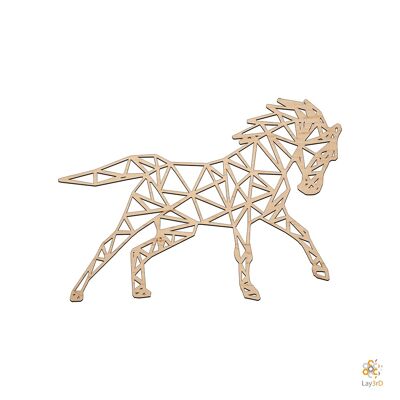 Lay3rD Lasercut - Decorazione da parete in legno - Cavallo - Geometrico - Mini BirchMini Horse