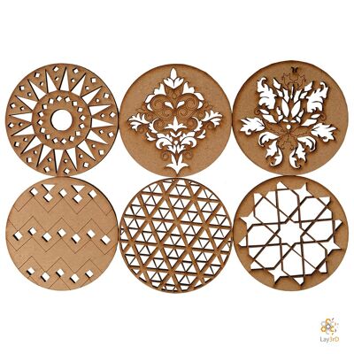 Lay3rD Lasercut - Wooden Coasters - Egypt-MDF-