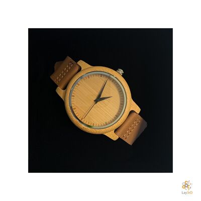 Lay3rD Lasercut - Reloj de madera - Bambú - Hombres-Bambú-