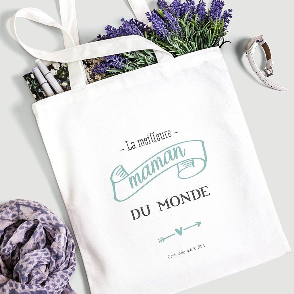 Borsa tote per la spesa in linea ecologica | Frase personalizzata | cotone 37x41cm 178g/m2 personalizzabile regalo festa della mamma