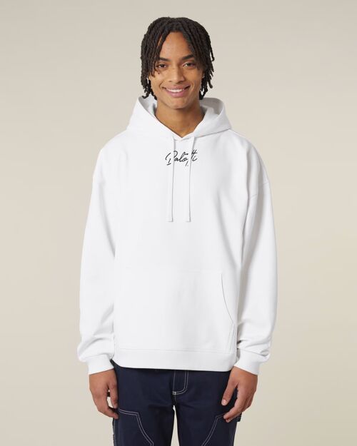 Sweat à Capuche Oversize Coton Bio - Blanc