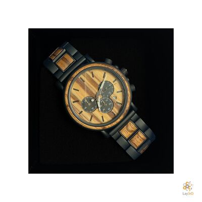 Lay3rD Lasercut - Reloj de madera - Madera de cerezo - Madera de cerezo para hombres -