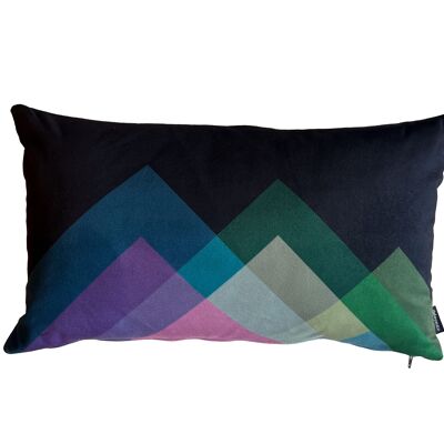 Funda de cojín - Terciopelo de poliéster - Multicolor - Diseño "Alpina Geométrico" (30x50cm / 40x60cm)