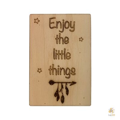 Lay3rD Lasercut - Wooden Greeting Card - "Enjoy The Little Things"-Berk-