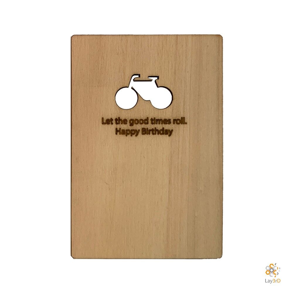 Lay3rD Lasercut - Tarjeta de felicitación de madera - "Let the good times roll" -Berk-