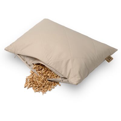 Cuscino di farro biologico, ergonomico, federa trapuntata in morbido cotone traspirante, cuscino cervicale con imbottitura biologica