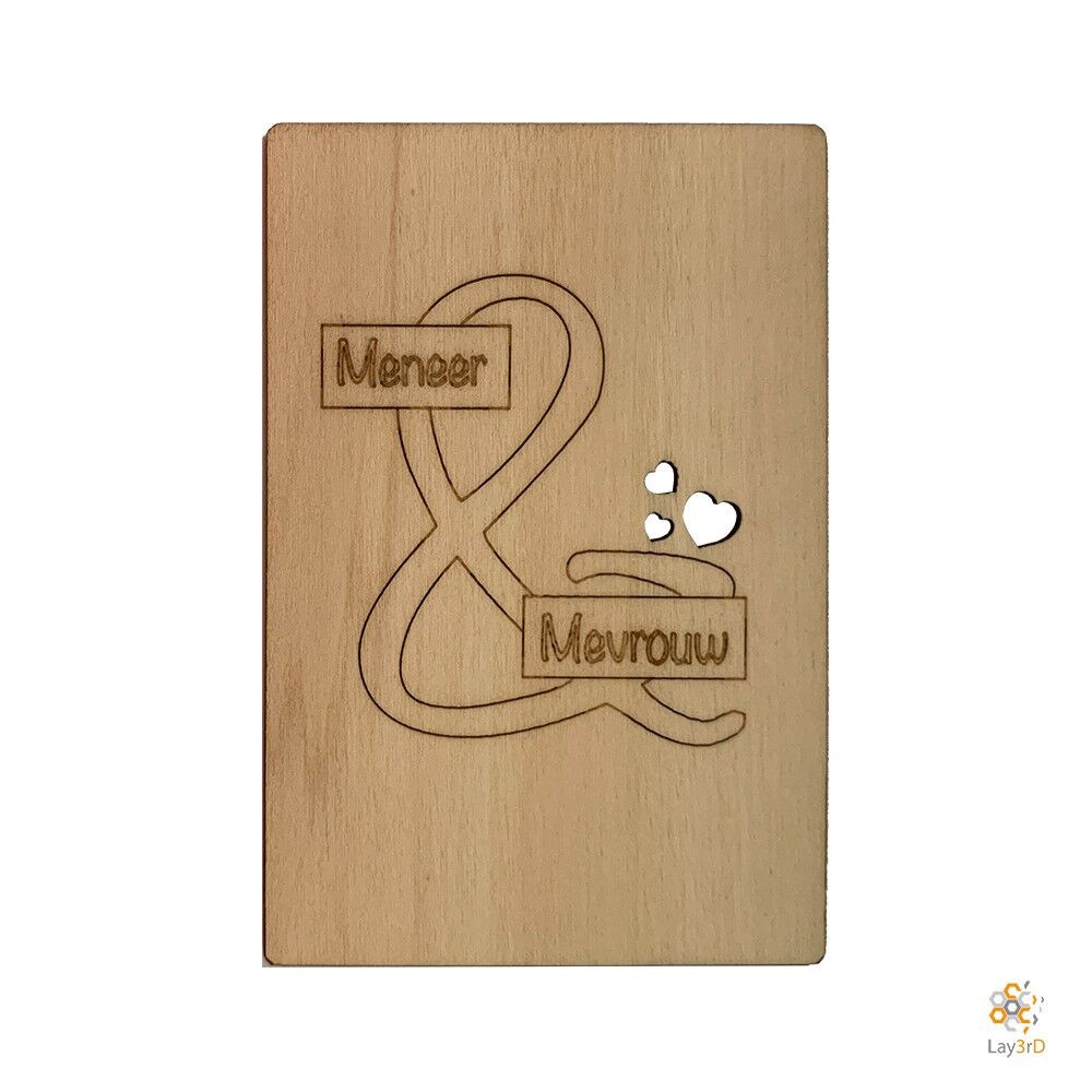 Lay3rD Lasercut - Holzgrußkarte - "Mr & Mrs"-Berk-