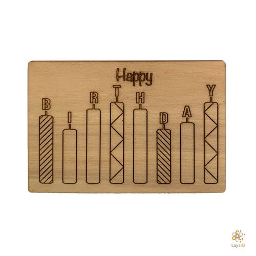 Lay3rD Lasercut - Houten Wenskaart - "Happy birthday kaarsjes"
-Berk-