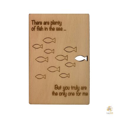 Lay3rD Lasercut - Wooden Greeting Card - "There are plenty of fish"-Berk-