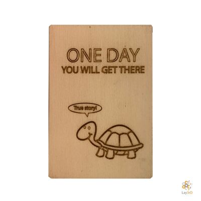 Lay3rD Lasercut - Carte de voeux en bois - "Un jour, vous y arriverez"-Berk-