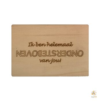 Lay3rD Lasercut - Carte de voeux en bois - "Je suis totalement à l'envers avec vous" - Bouleau -