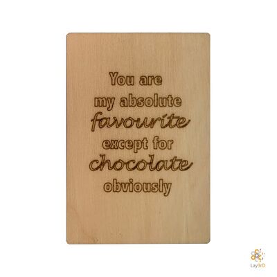 Lay3rD Lasercut - Wooden Greeting Card - "You are my absolute favourite"-Berk-