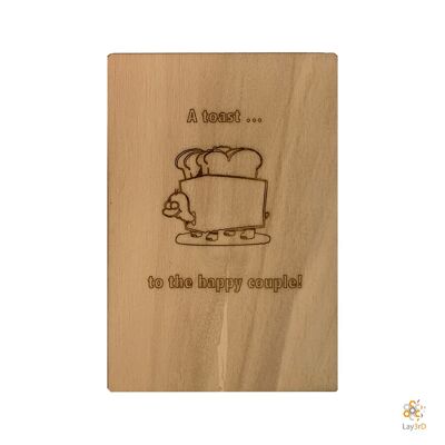 Lay3rD Lasercut - Wooden Greeting Card - "A toast" - Birch -