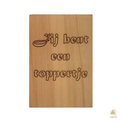 Lay3rD Lasercut - Wooden Greeting Card - "You are the best"
-Birch-