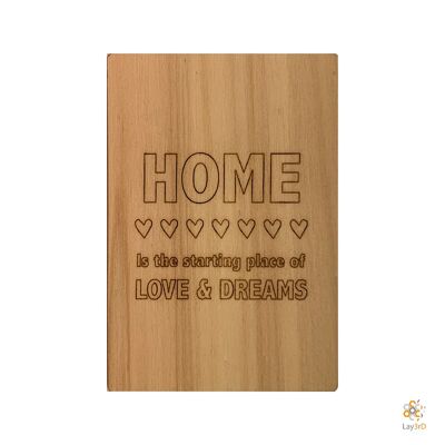 Lay3rD Lasercut - Holzgrußkarte - "Home is the start place"-Berk-