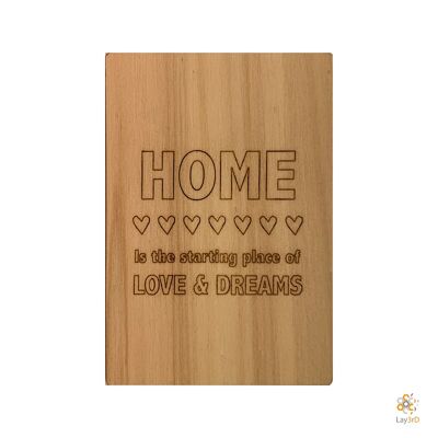 Lay3rD Lasercut - Wooden Greeting Card - "Home is the starting place"-Berk-
