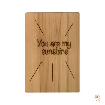 Lay3rD Lasercut - Carte de voeux en bois - "Tu es mon soleil"-Berk-
