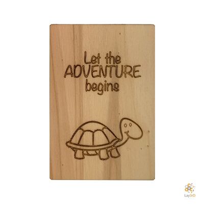 Lay3rD Lasercut - Holzgrußkarte - ""Lass das Abenteuer beginnt"-Berk-