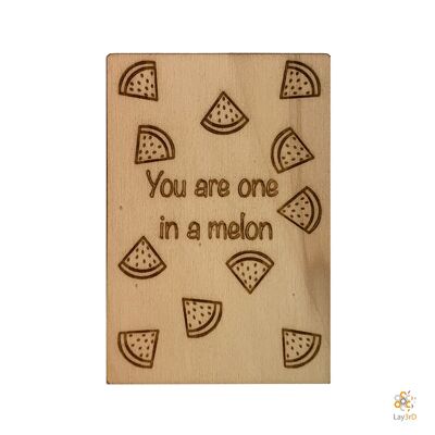 Lay3rD Lasercut - Wooden Greeting Card - "You are one in a melon"-Berk-