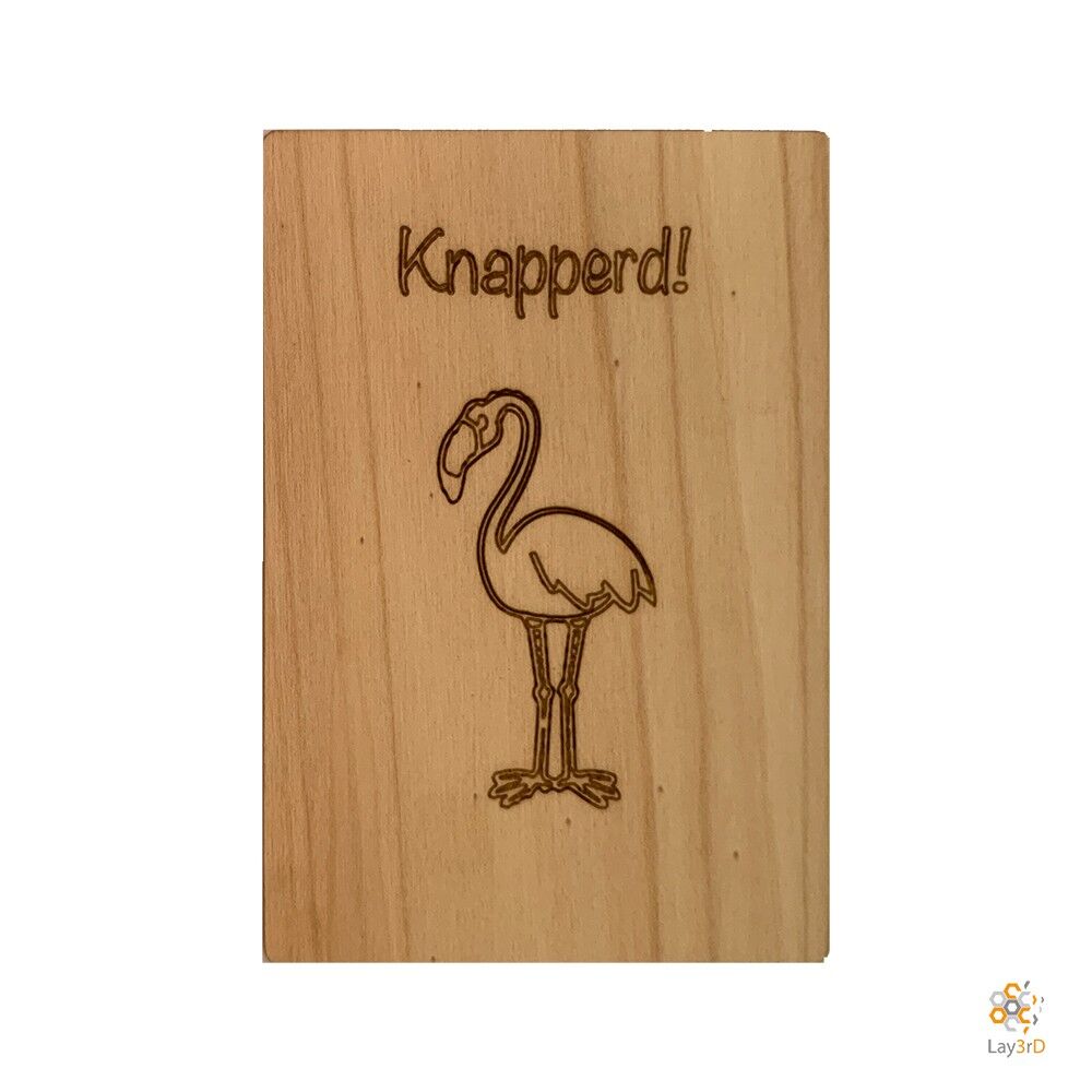 Lay3rD Lasercut - Biglietto d'auguri in legno - "Knapperd"-Birch-