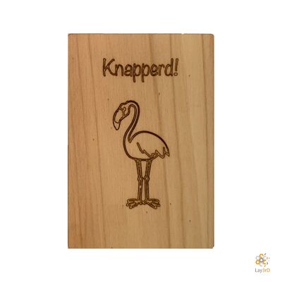 Lay3rD Lasercut - Tarjeta de felicitación de madera - "Knapperd" -Birch-