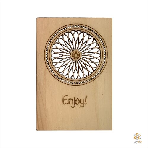 Lay3rD Lasercut - Houten Wenskaart - "Enjoy"-Berk-