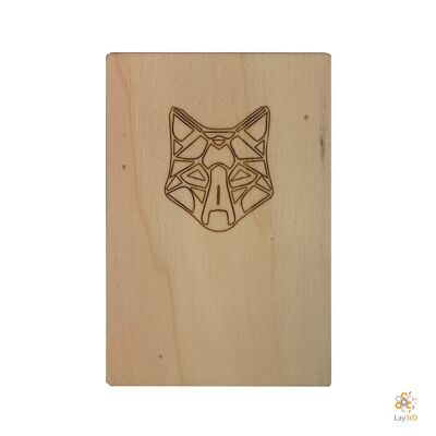 Lay3rD Lasercut - Holzgrußkarte - "Katze"-Birke-