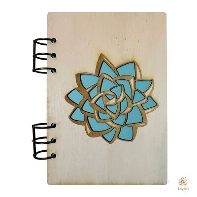 Lay3rD Lasercut - Wooden Notebook - Flower - Birch--
