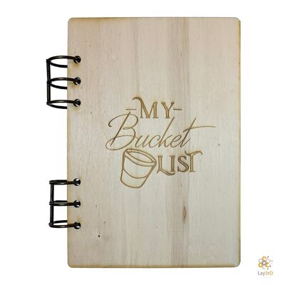Lay3rD Lasercut - Wooden Notebook - My Bucket List - Birch--