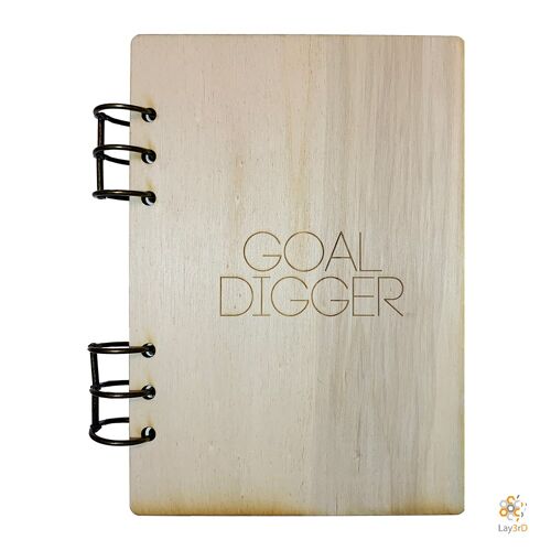 Lay3rD Lasercut - Houten Notebook - Goal digger - Berk--