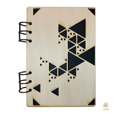 Lay3rD Lasercut - Cuaderno de madera - Triángulos - Abedul--
