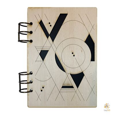 Lay3rD Lasercut - Houten Notebook - Lijnen - Berk--