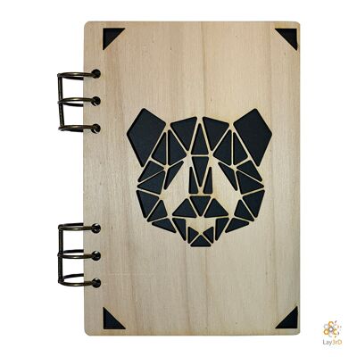 Lay3rD Lasercut - Holznotizbuch - Panda - Birke--