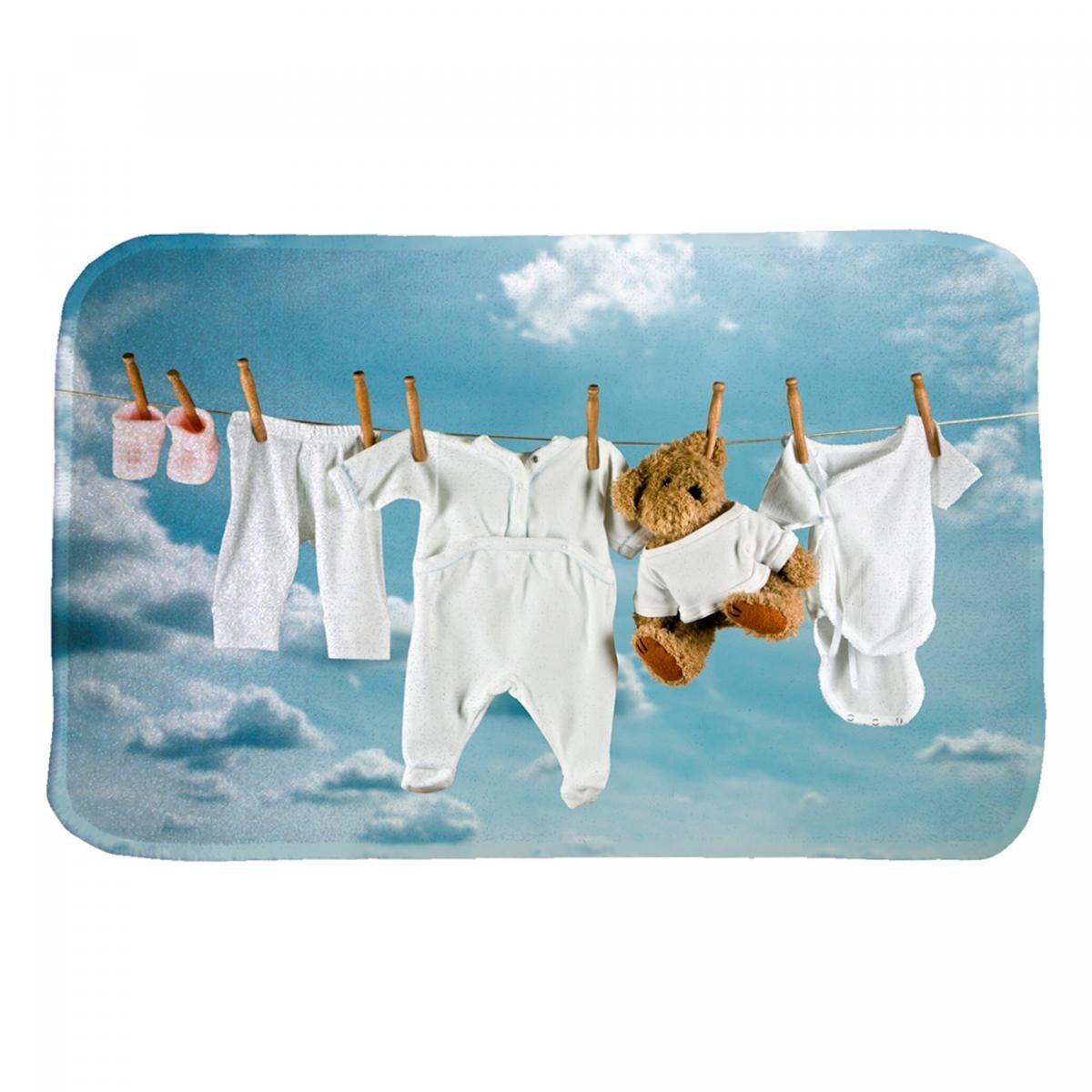 Tappeto per bambini 70x95 rettangolo tessuto bianco VIFO