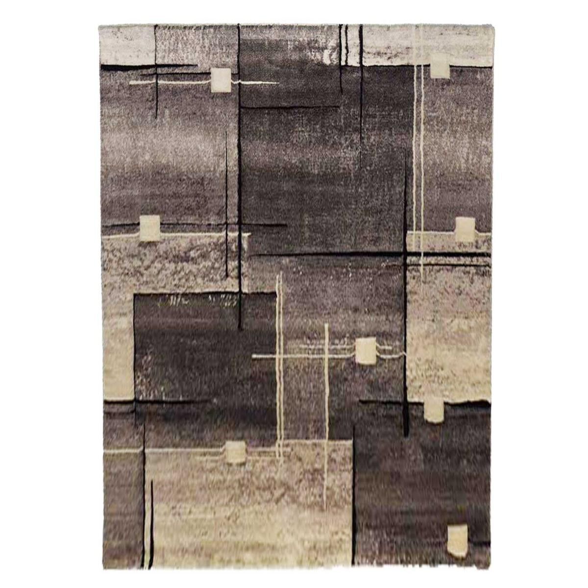 Tappeto da camera 80x150 tessuto grigio rettangolo motivo astratto POVO