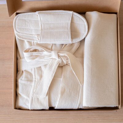 Set di cesti da bagno con waffle Organic Lifestyle
