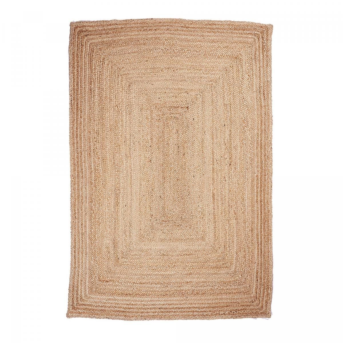 Handwoven Natural Jute Rug - Simple Pattern